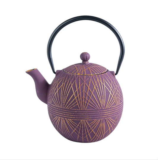 Purple Yarn Design 28oz Cast Iron Tea Pot by Urban Tokyo