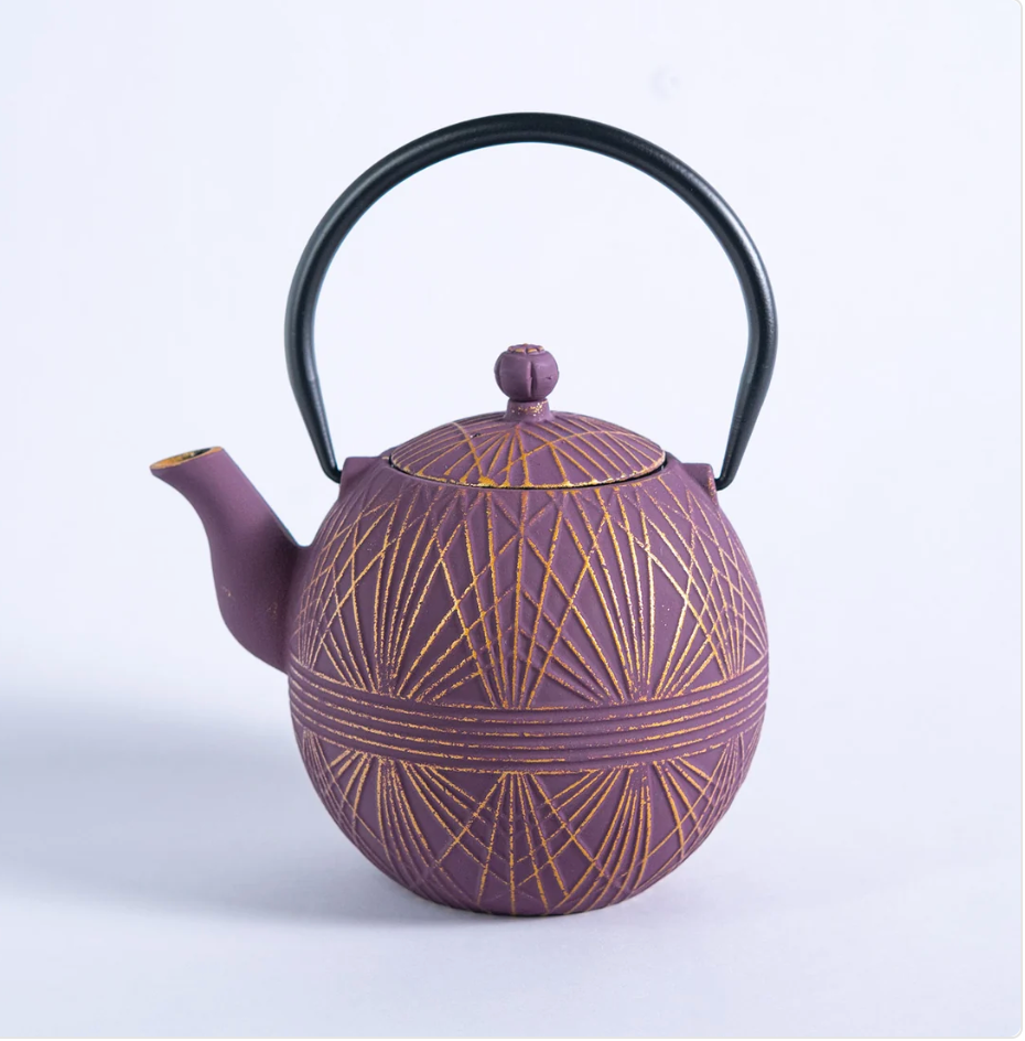 Purple Yarn Design 28oz Cast Iron Tea Pot by Urban Tokyo
