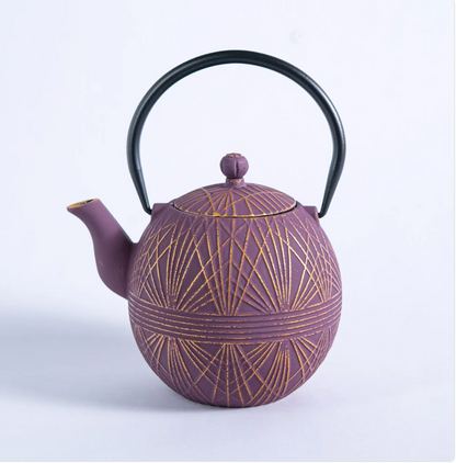 Purple Yarn Design 28oz Cast Iron Tea Pot by Urban Tokyo