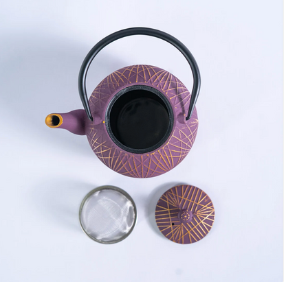Purple Yarn Design 28oz Cast Iron Tea Pot by Urban Tokyo