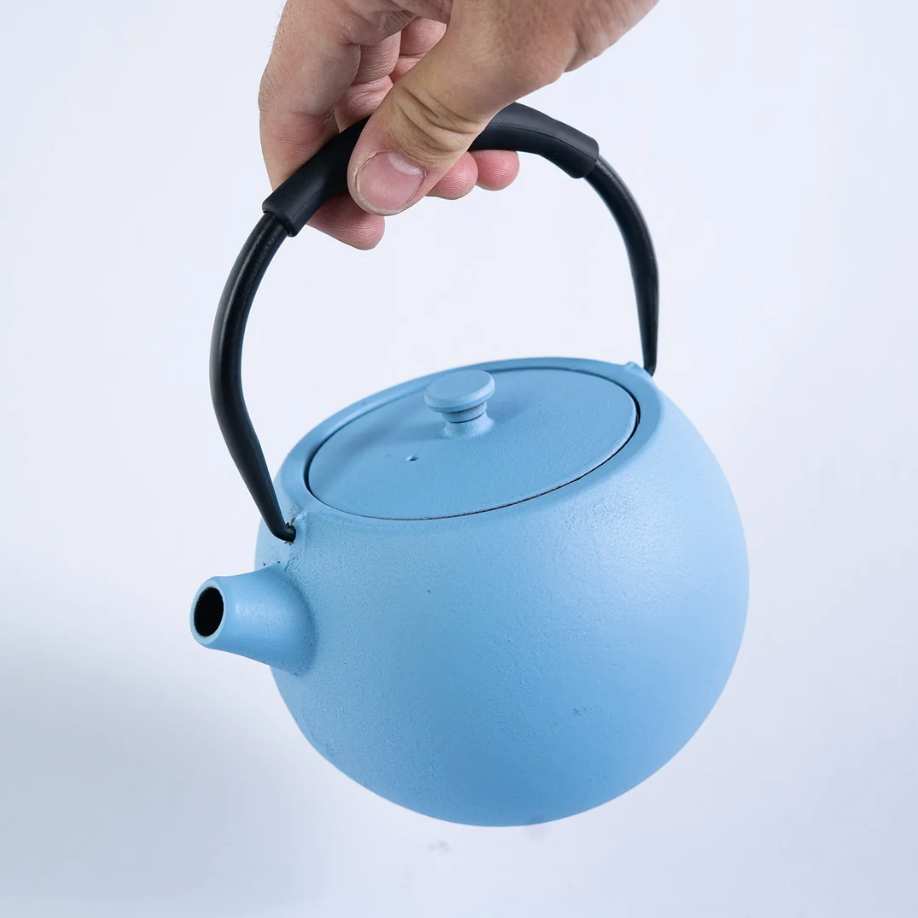 Tilted Round Design 28oz Cast Iron Tea Pot by Urban Tokyo
