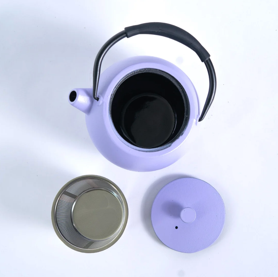 Tilted Round Design 28oz Cast Iron Tea Pot by Urban Tokyo