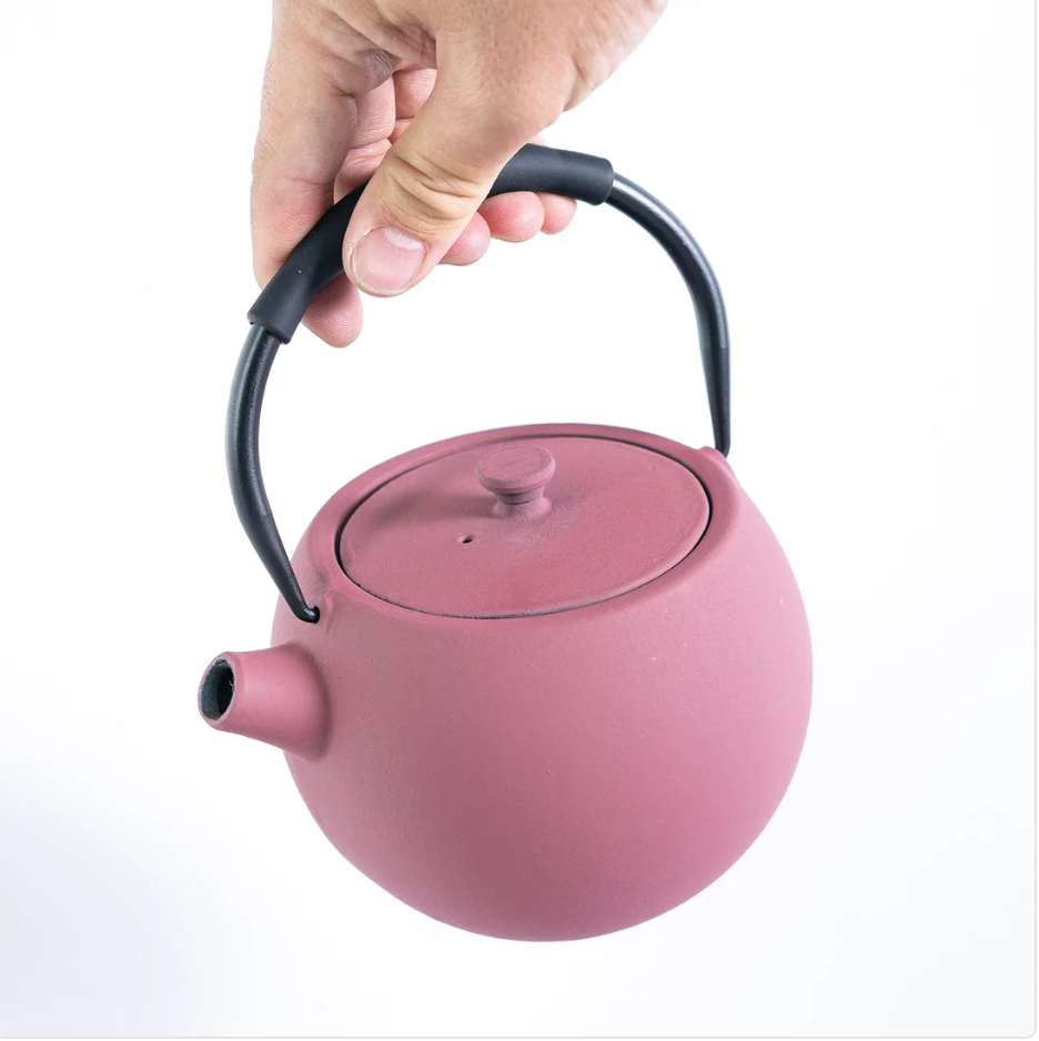Tilted Round Design 28oz Cast Iron Tea Pot by Urban Tokyo