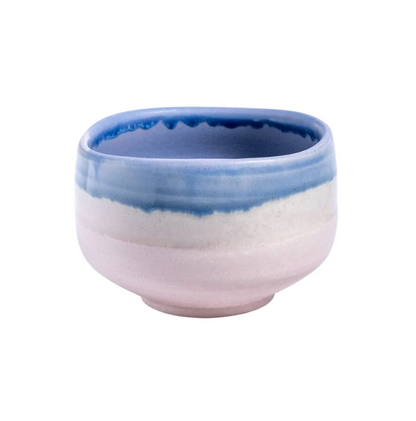 Mino Ware 12oz Matcha Bowl Blue Pink Glazed by Urban Tokyo