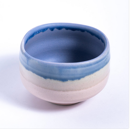 Mino Ware 12oz Matcha Bowl Blue Pink Glazed by Urban Tokyo