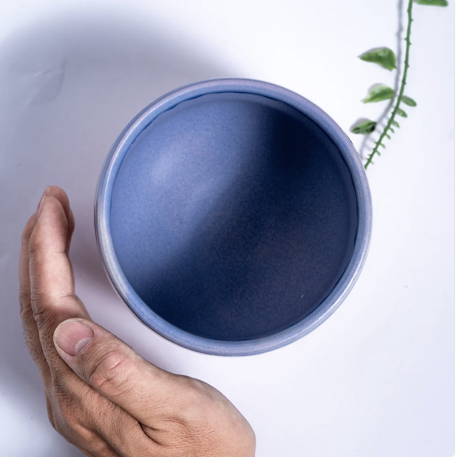 Mino Ware 12oz Matcha Bowl Blue Pink Glazed by Urban Tokyo