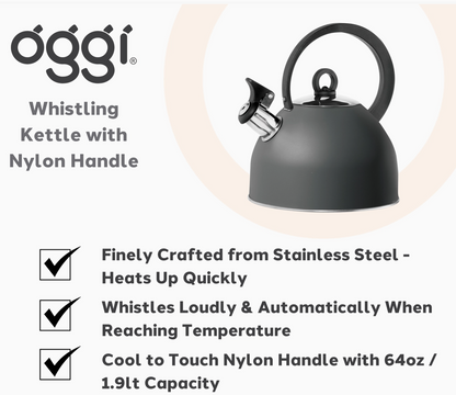 Whistling 64 Ounce Stovetop Kettle by Oggi