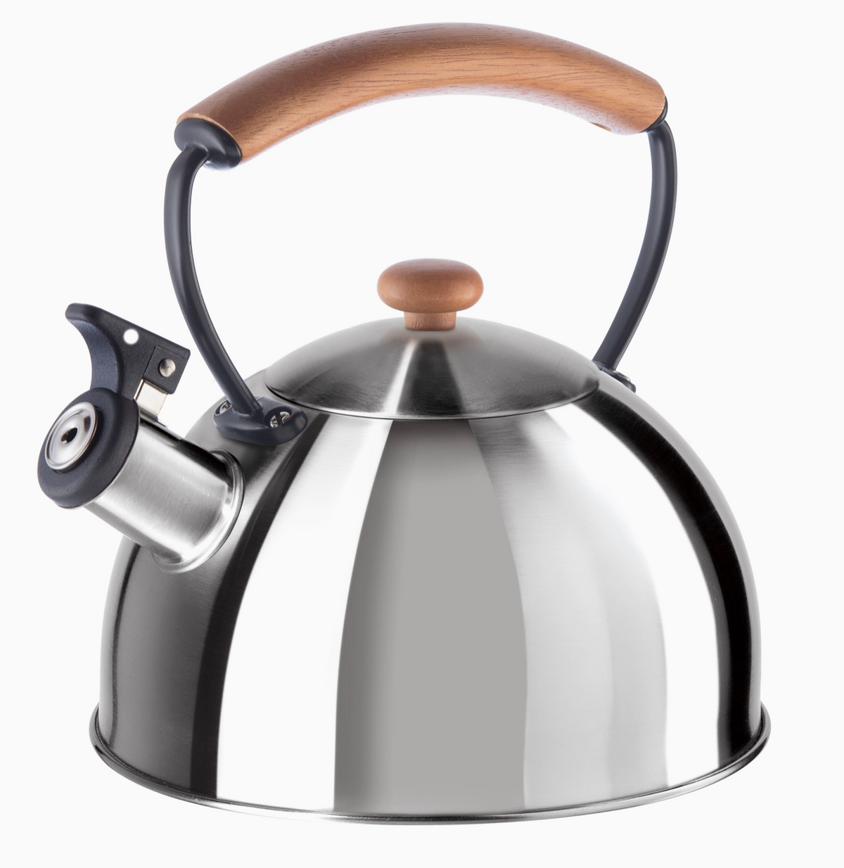 Wood Handle Stainless Steel Stovetop Kettle With Whistle by Oggi