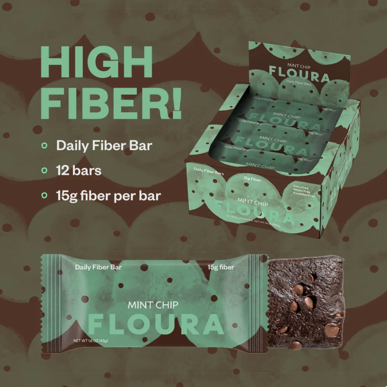 Chocolate Mint Chip Fiber Bar by Floura & Co.