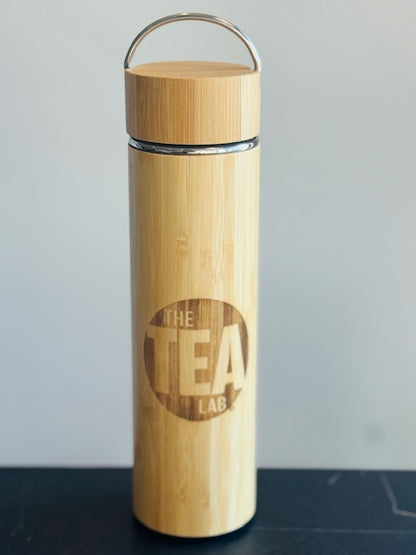 Bamboo Stainless Steel Loose Leaf Tea Infuser Bottle 17 oz by The Tea Lab