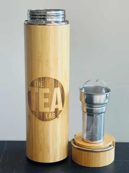 Bamboo Stainless Steel Loose Leaf Tea Infuser Bottle 17 oz by The Tea Lab