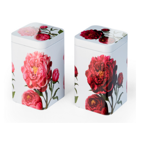 Peonia 3.5oz. Square Tin-Red