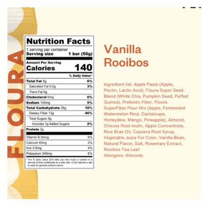 Vanilla Rooibos Prebiotic Bar by Floura & Co.
